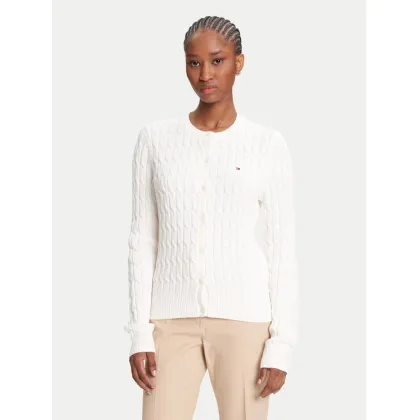 Zdjęcie Tommy Hilfiger Kardigan WW0WW46514 Écru Regular Fit