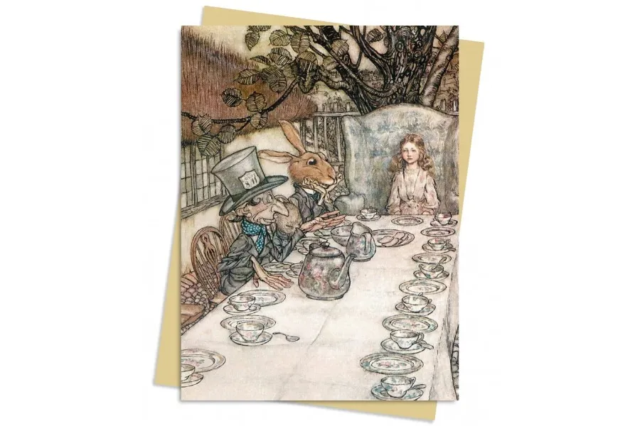 obrazek 1 Pakiet kartek na życzenia (Arthur Rackham: Alicja w Krainie Czarów: Przyjęcie przy herbacie) - Flame Tree Publishing