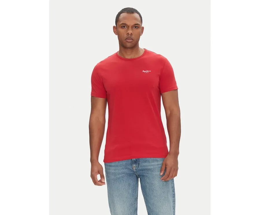 obrazek 1 Pepe Jeans T-Shirt Original Basic PM508212 Czerwony Slim Fit