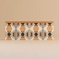Picture Beautiful, stylish headboard decorated with a geometric pattern