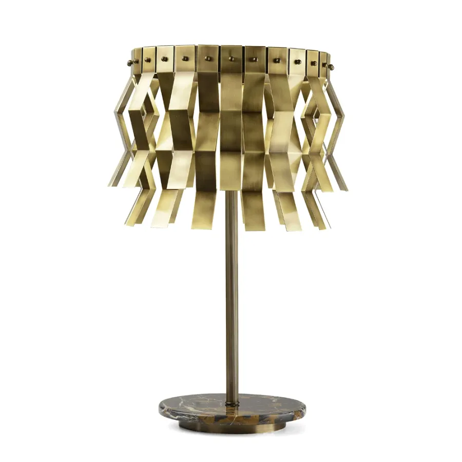 obrazek 1 Lampa stołowa z mosiężnymi dekoracyjnymi elementami H.75xL.50xP.30 cm