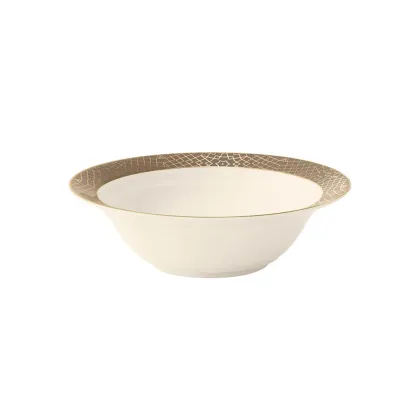 Zdjęcie Wyjątkowa okrągła mała porcelanowa miska zdobiona misternym złotym wzorem – Tettau