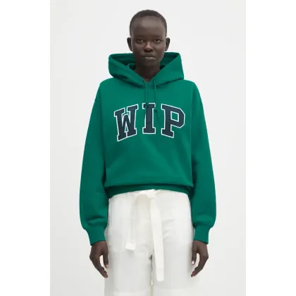Zdjęcie Carhartt WIP bluza Hooded WIP Sweat damska kolor zielony z kapturem z aplikacją I034719