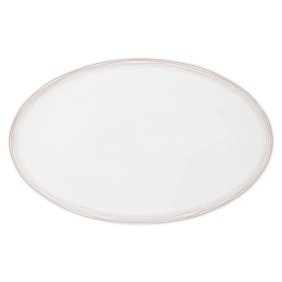obrazek 1 Piękny duży porcelanowy półmisek 40x26 cm o brązowym delikatnym zdobieniu - Seltmann Weiden