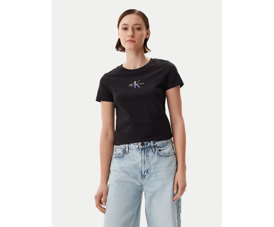 obrazek 1 Calvin Klein Jeans T-Shirt Gradient Monologo J20J225252 Czarny Slim Fit