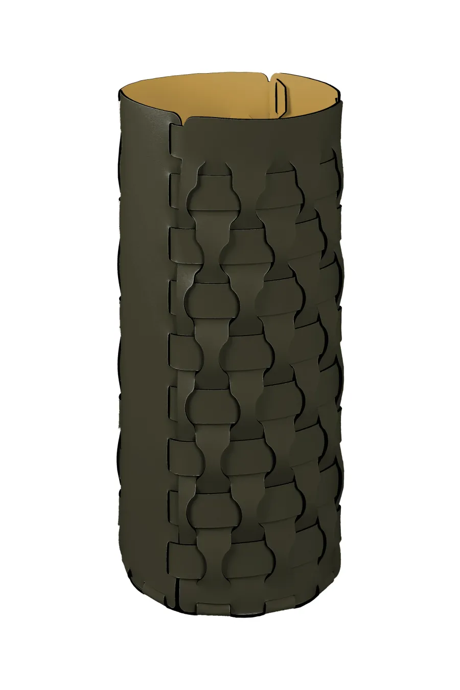 obrazek 1 Ciemnooliwkowy stojak na parasole Ø22xH51 cm wykonany z naturalnej skóry