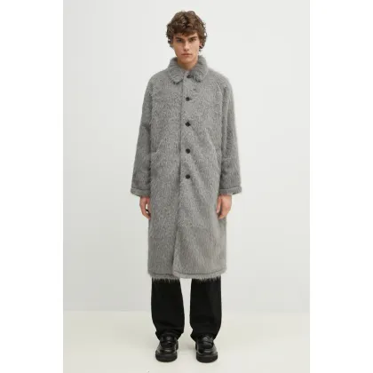 Zdjęcie MKI MIYUKI ZOKU płaszcz Faux Alpaca Car Coat męski kolor szary przejściowy FAUX.ALPACA.CAR.COAT.LI