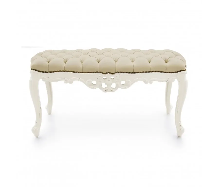 obrazek 3 Beżowa elegancka ławka w stylu barokowym - Sevensedie