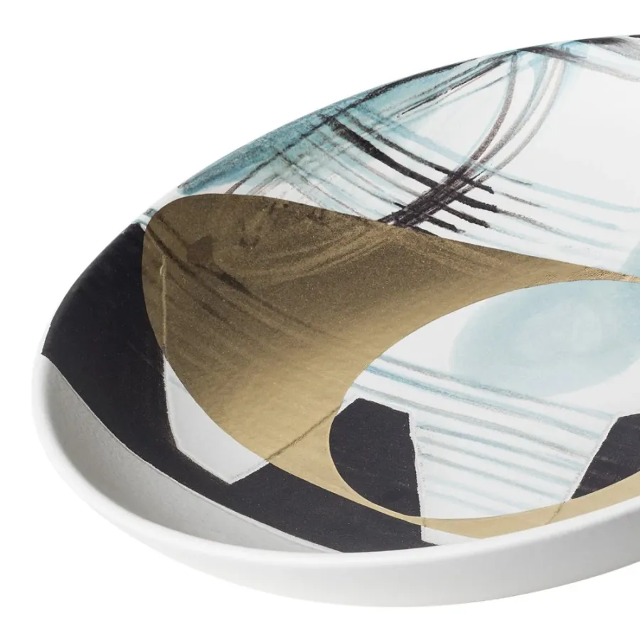 obrazek 6 Piękny talerz z ręcznie malowanej ceramiki H.9xL.40xP.40 cm