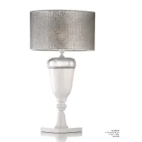 Zdjęcie Lampa stołowa z białego metalu z ręcznie ciętym włoskim kryształem – Il Paralume Marina