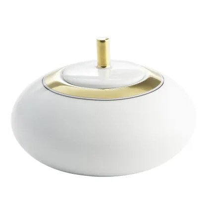 Picture Classic Domo Gold porcelain sugar bowl with a gold decorative motif - Vista Alegre