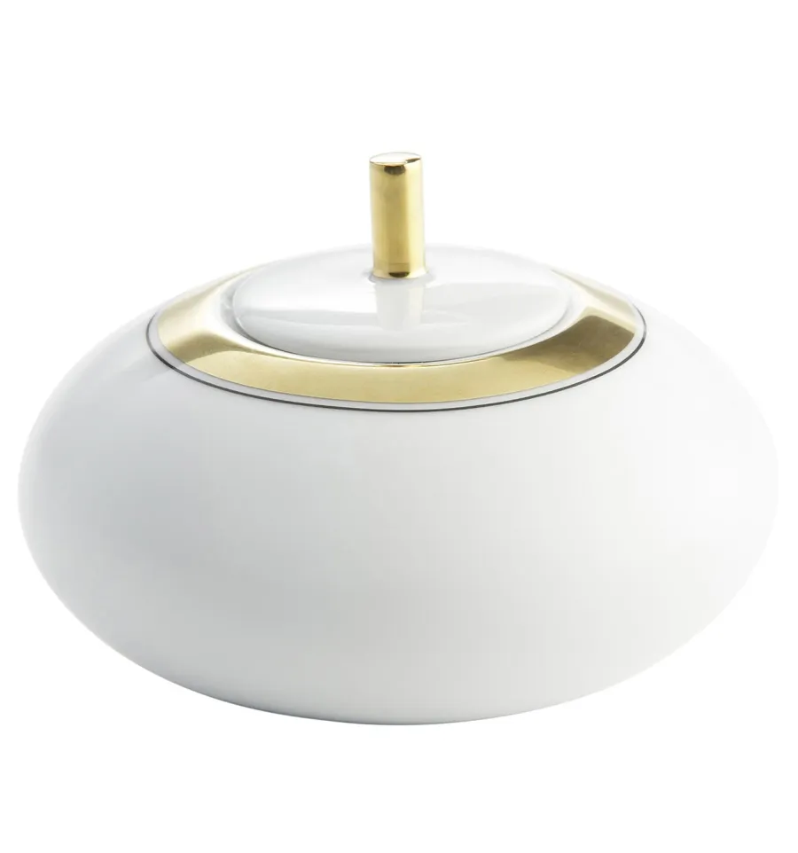 obrazek 1 Klasyczna porcelanowa cukiernica Domo Gold ze złotym motywem dekoracyjnym - Vista Alegre