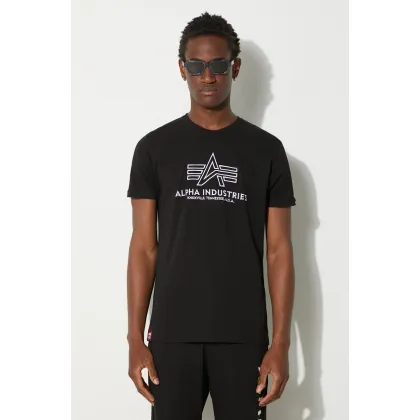 Zdjęcie Alpha Industries t-shirt bawełniany kolor czarny z aplikacją 118505.95-CZARNY