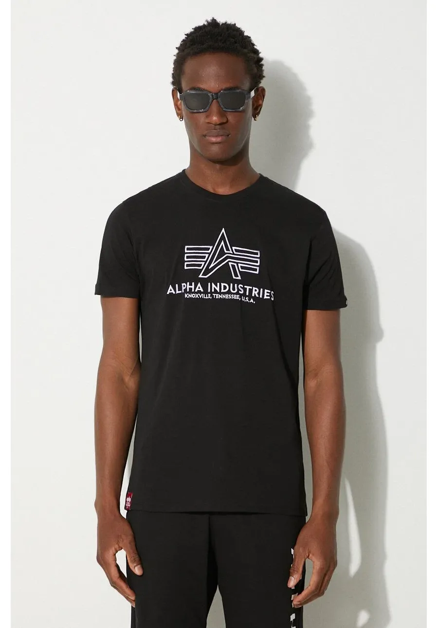 obrazek 1 Alpha Industries t-shirt bawełniany kolor czarny z aplikacją 118505.95-CZARNY