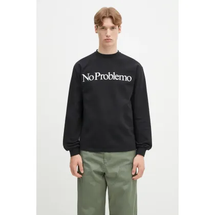 Zdjęcie No Problemo longsleeve bawełniany No Problemo LS Tee kolor czarny z nadrukiem NP6002203