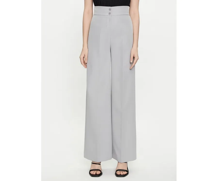 obrazek 1 Maryley Spodnie materiałowe 24EB680/43LU Szary Wide Leg
