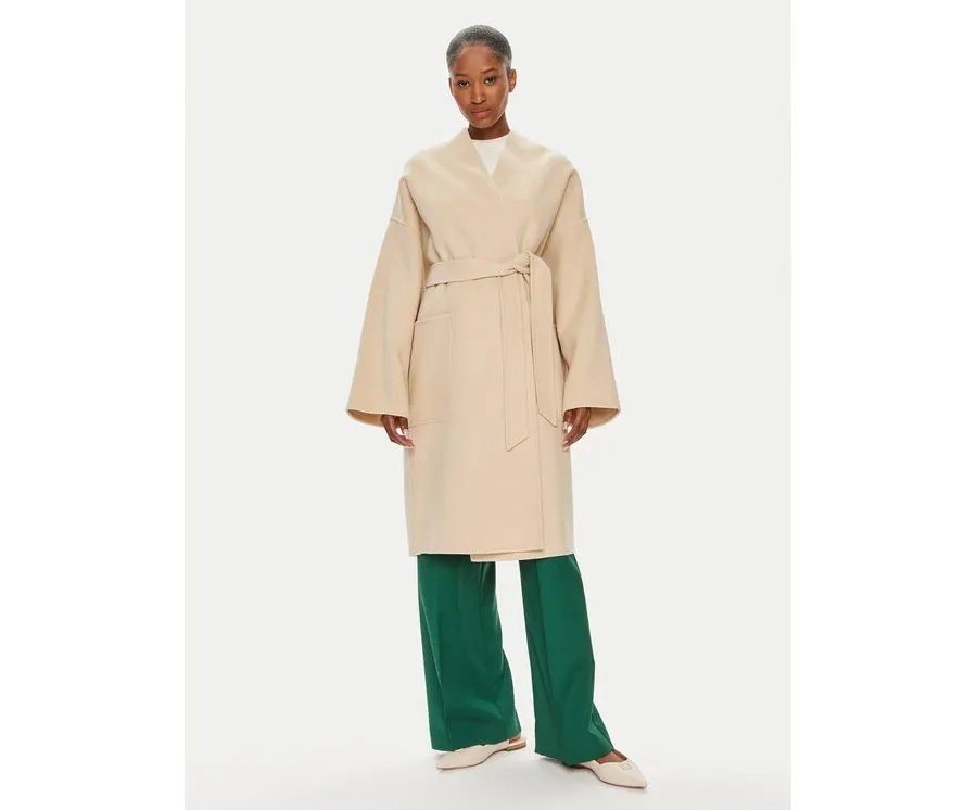 obrazek 1 Weekend Max Mara Płaszcz wełniany Eris 2425016011 Beżowy Oversize