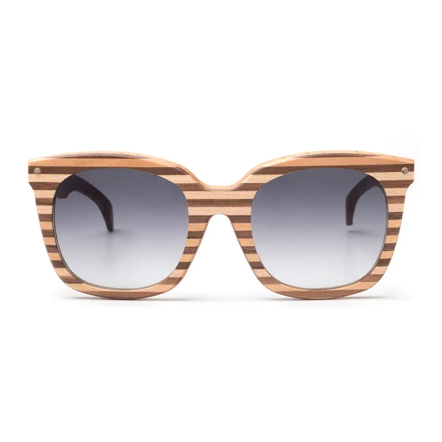obrazek 2 Luksusowe drewniane okulary w poziome paski - Legno Light