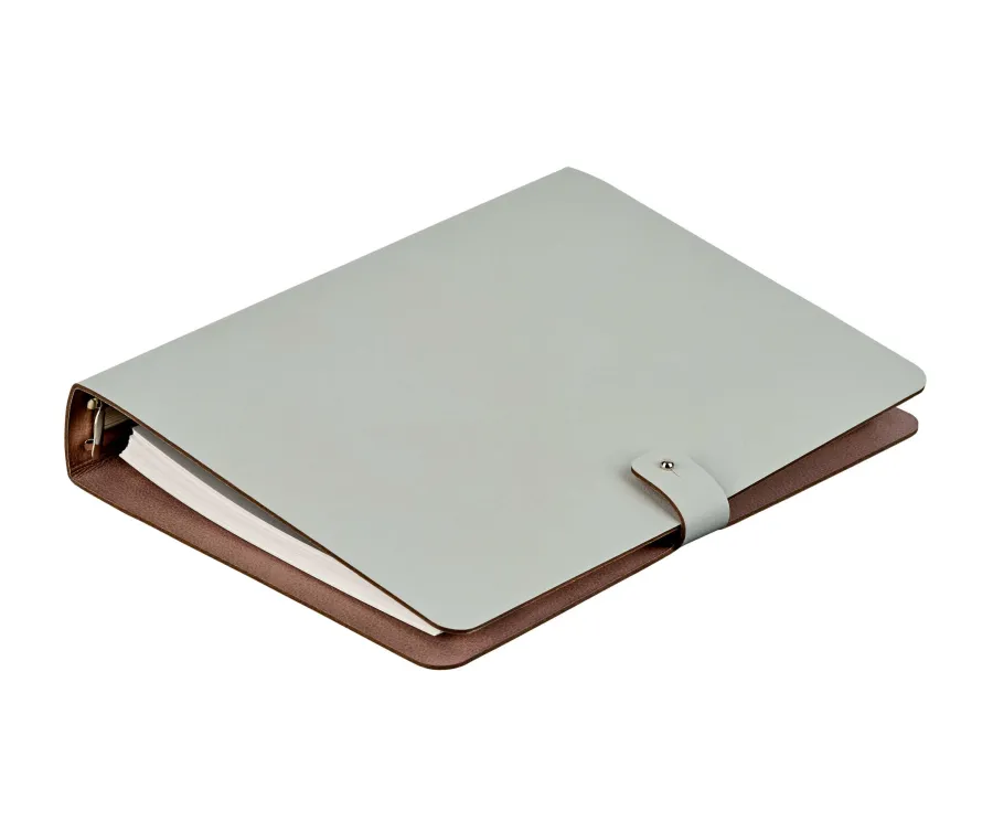 obrazek 1 Skórzany segregator na dokumenty 16,5х25 cm w kolorze beżowo szarym