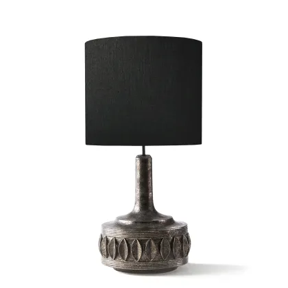 Zdjęcie Lampa stołowa z abażurem z tkaniny H.92xL.46xP.46 cm