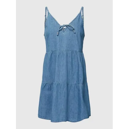 Zdjęcie Sukienka mini z tkaniny Chambray