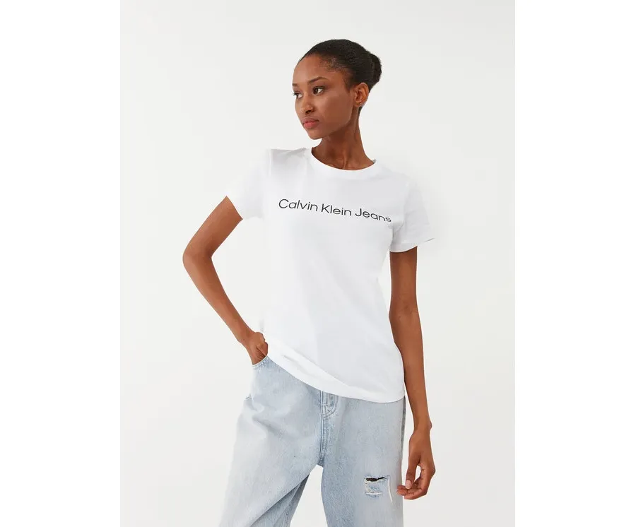 obrazek 1 Calvin Klein Jeans T-Shirt J20J220253 Biały Slim Fit