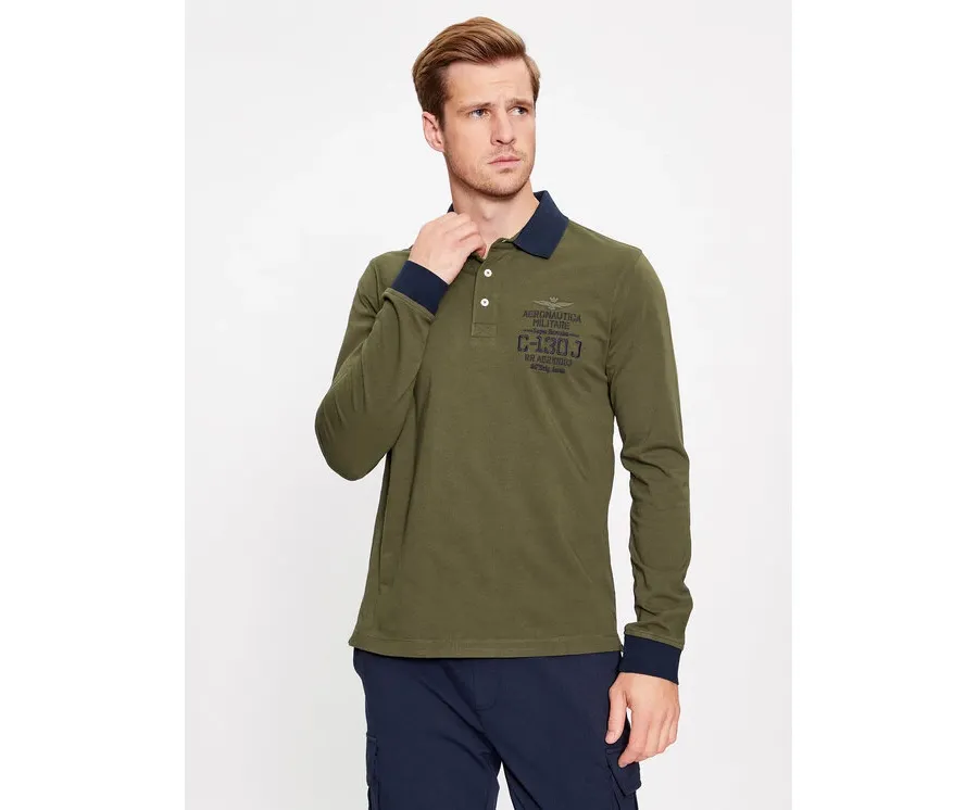 obrazek 1 Aeronautica Militare Polo 232PO1709J584 Zielony Regular Fit