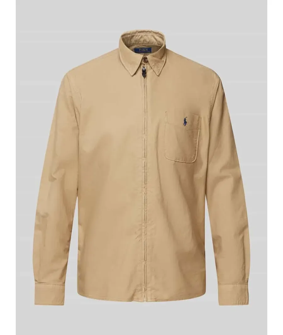 obrazek 1 Koszula casualowa o kroju classic fit z kieszenią zapinaną na zamek błyskawiczny