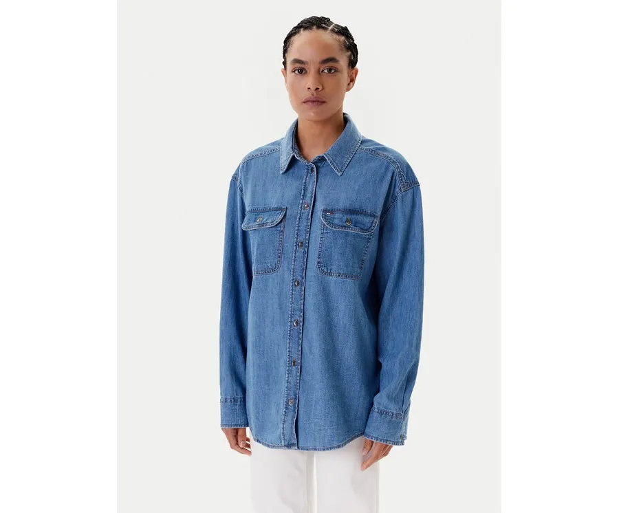 obrazek 1 Tommy Jeans Koszula jeansowa DW0DW21073 Niebieski Relaxed Fit