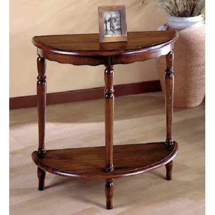 Zdjęcie Półksiężyc - stolik kawowy z półką, lite drewno, z Włoch - Fratelli Mirandola