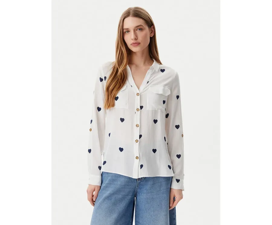obrazek 1 Vero Moda Koszula Bumpy 10275283 Biały Regular Fit