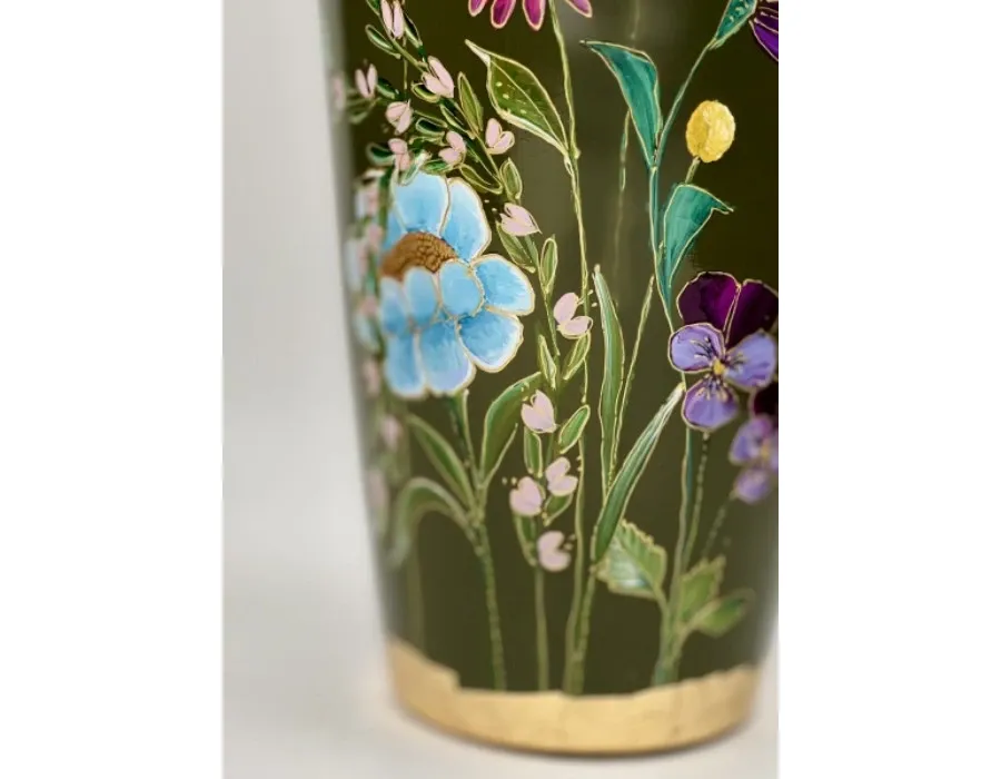 obrazek 4 Wspaniały wysoki, wąski, ciemnozielony wazon - piękna ozdoba na upominek