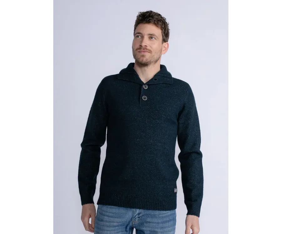 obrazek 1 Petrol Industries Sweter M-3030-KWC217 Granatowy Regular Fit