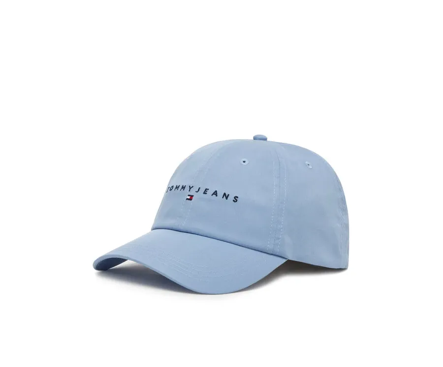 obrazek 1 Tommy Jeans Czapka z daszkiem Linear Logo 6 Panel AW0AW16868 Błękitny