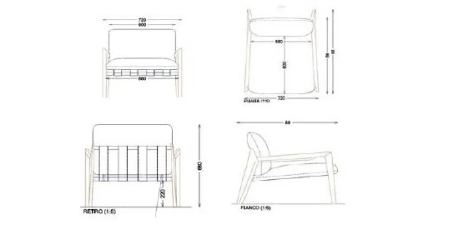 obrazek 4 Minimalistyczny włoski fotel do salonu