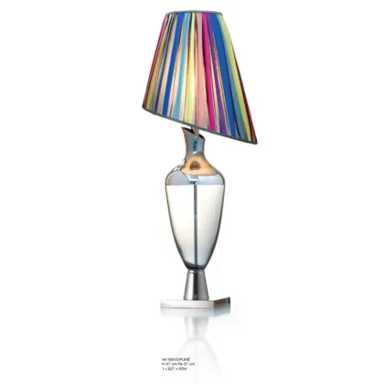 Zdjęcie Stylowa lampa stołowa ze szkła Murano „Fume” z efektem lustra – Il Paralume Marina