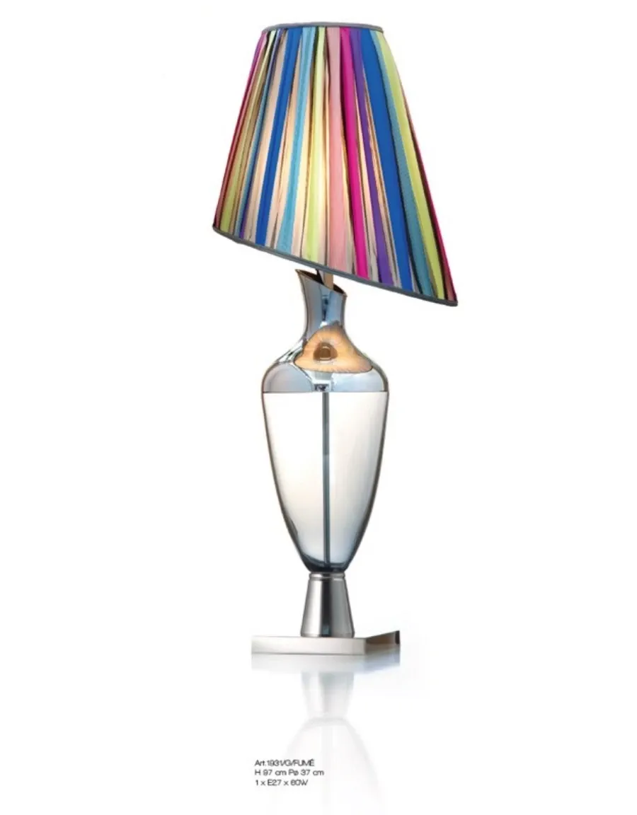 obrazek 1 Stylowa lampa stołowa ze szkła Murano „Fume” z efektem lustra – Il Paralume Marina