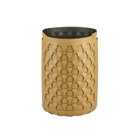 Zdjęcie Stylowy okrągły kosz Dubai Ø40xH57 cm w kolorze musztardowym