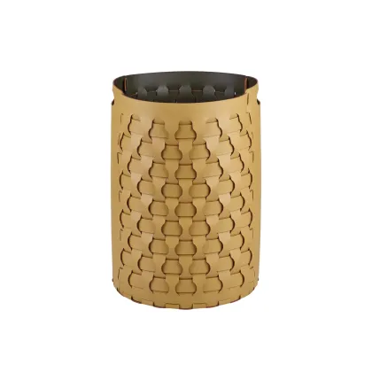 Zdjęcie Stylowy okrągły kosz Dubai Ø40xH57 cm w kolorze musztardowym