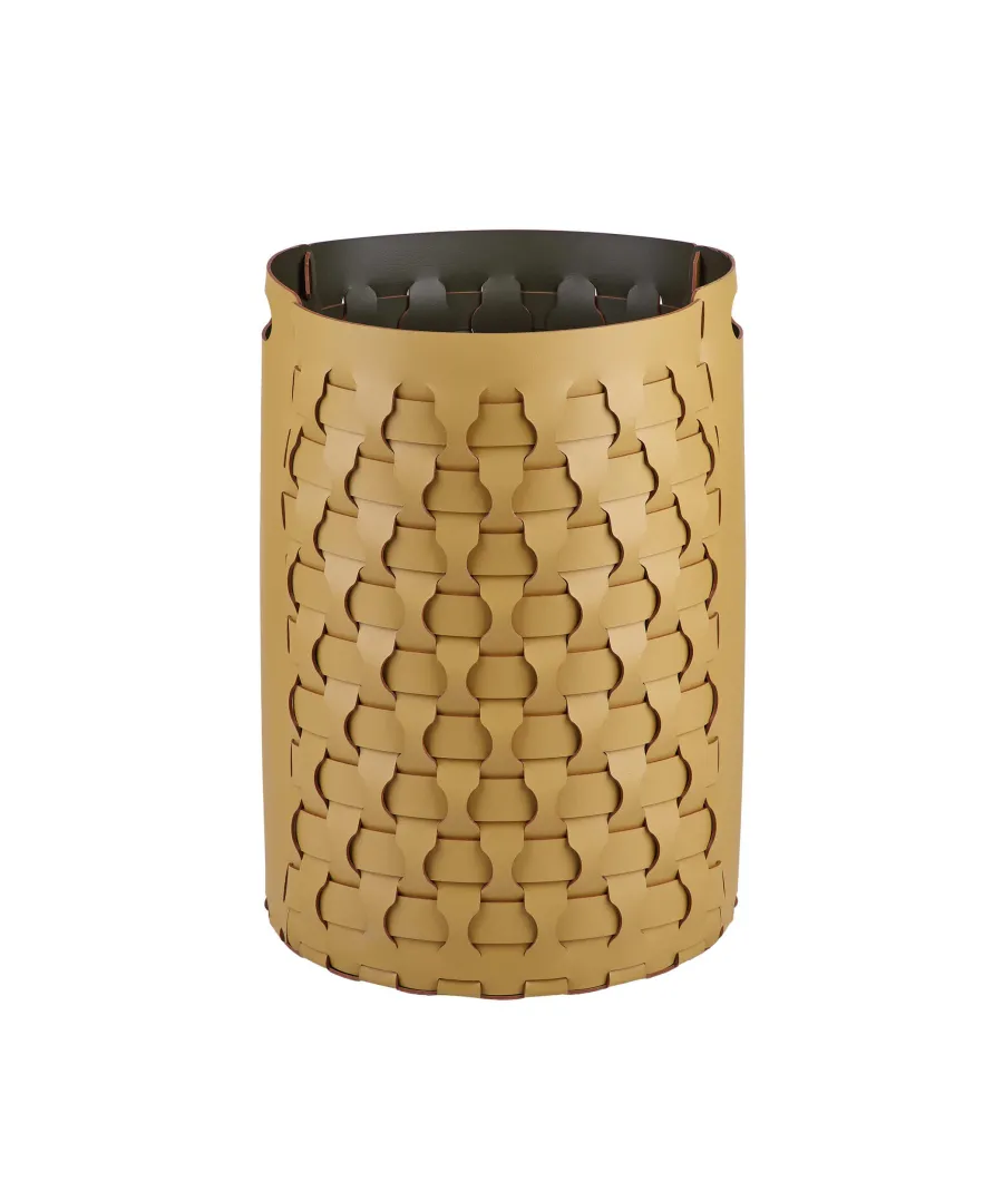 obrazek 1 Stylowy okrągły kosz Dubai Ø40xH57 cm w kolorze musztardowym