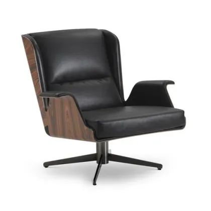 Zdjęcie Oryginalny fotel Garbo z obrotową podstawą i zdobieniami