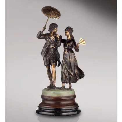 Picture Bronze sculpture of a couple dancing a Venetian dance - Fonderia Artistica Ruocco