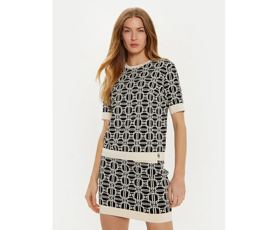 obrazek 1 Elisabetta Franchi Sweter MK-19B-47E2-V250 Czarny Regular Fit