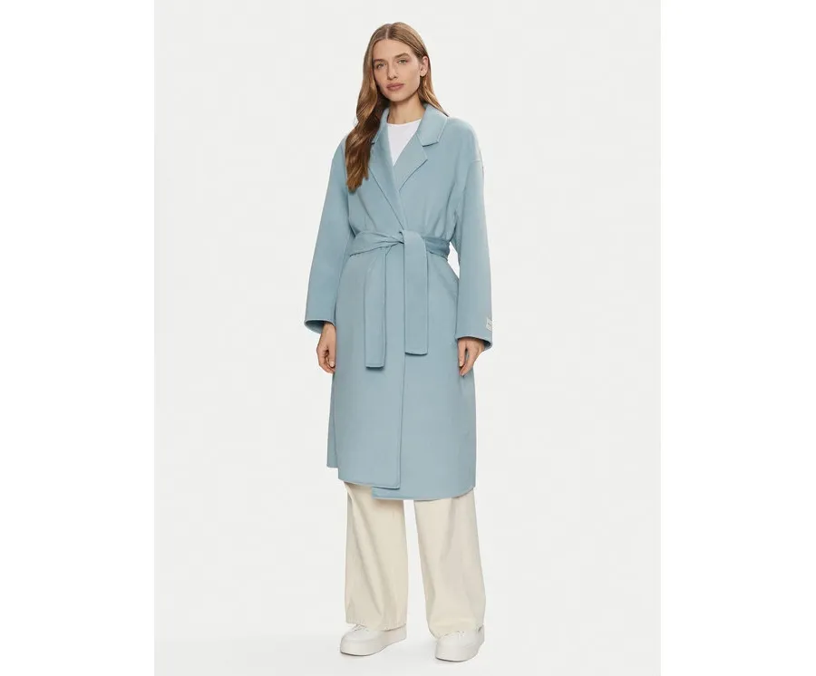 obrazek 1 Calvin Klein Płaszcz wełniany K20K207813 Błękitny Regular Fit