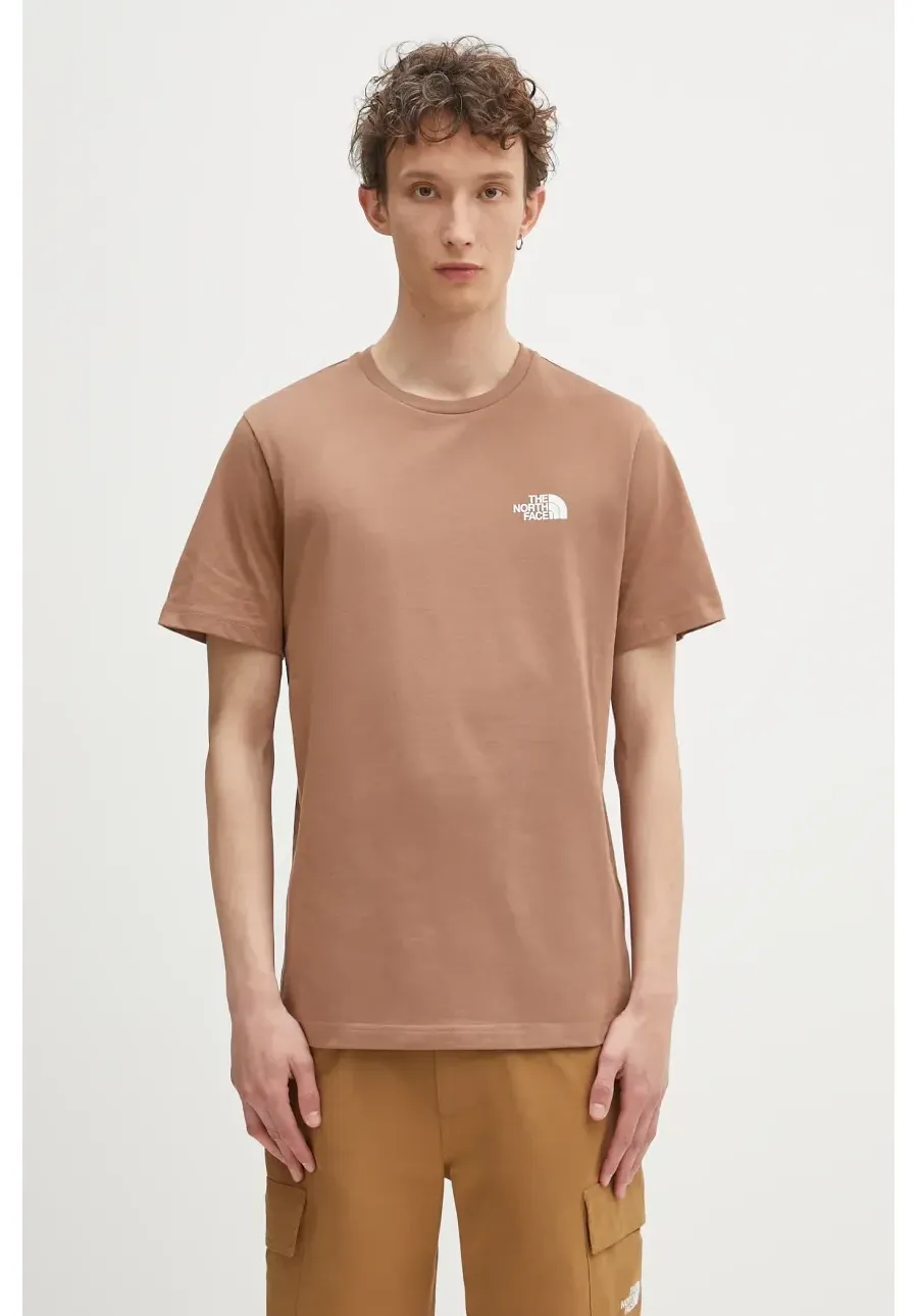 obrazek 1 The North Face t-shirt Simple Dome męski kolor brązowy z nadrukiem NF0A87NG6IH1