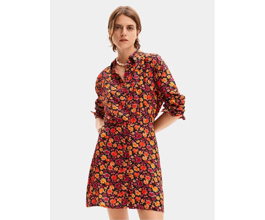 obrazek 1 Desigual Sukienka koszulowa Yesh 24SWVW29 Pomarańczowy Regular Fit