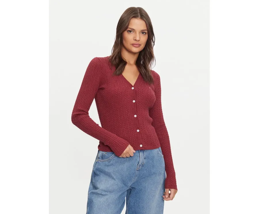 obrazek 1 Tommy Jeans Kardigan Essential DW0DW18682 Różowy Slim Fit