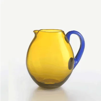 Zdjęcie Oryginalny żółty dzbanek ze szkła Murano