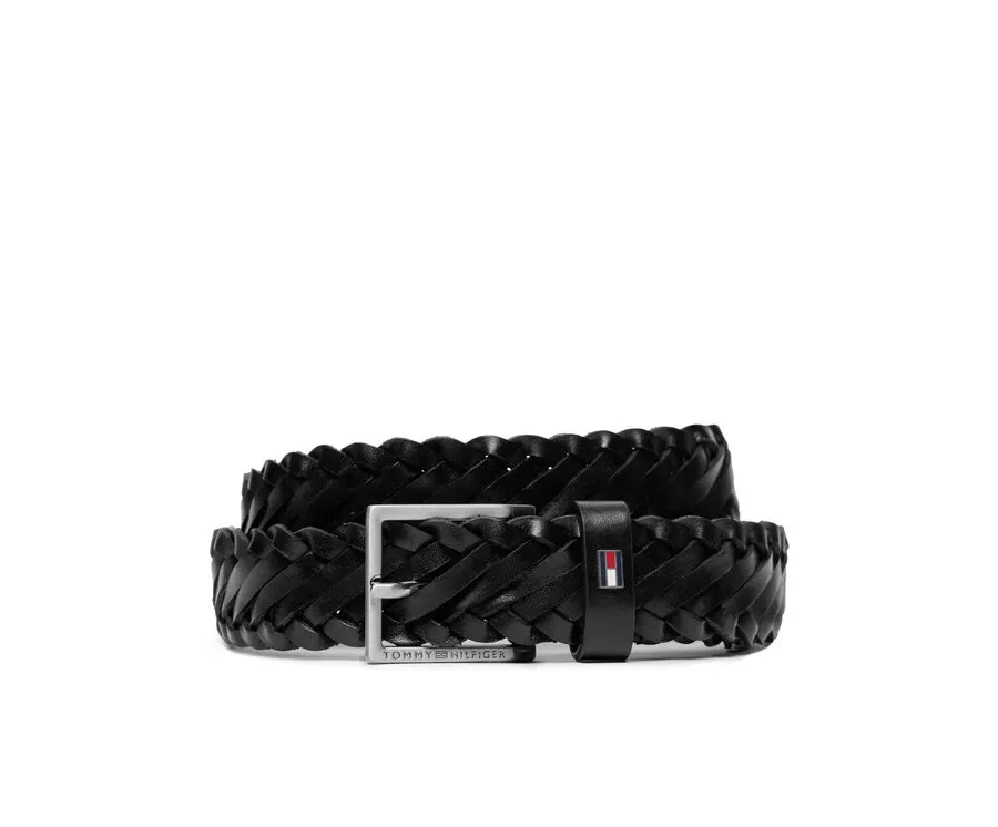 obrazek 1 Tommy Hilfiger Pasek Męski Oliver 3.0 Leather Braid Dc AM0AM12068 Czarny