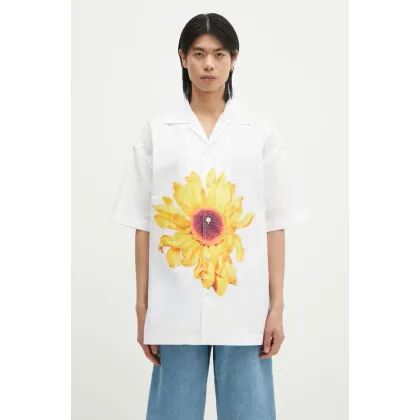 Zdjęcie JW Anderson koszula bawełniana Short Sleeve Shirt męska kolor biały relaxed SH0335.PG1667.001